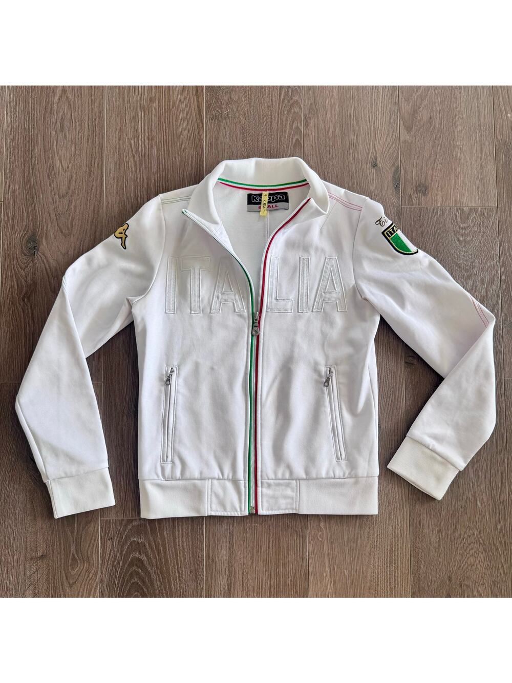 Kappa Italia Italy Track Jacket White Slim Fit Retro Embroidery Y2K Women Small